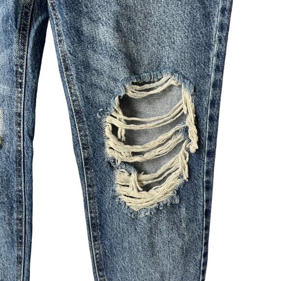 PacSun Button Fly Jeans Womens Size 24 Waist Ultra High Rise Slim Distressed - Picture 5 of 13